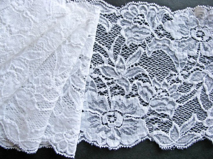 1m elastische Spitze in off-white Fb1000 -  13,5cm