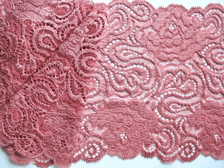 1m elastische Spitze in garnet/Richtung rosè Fb0628 - 16,5cm
