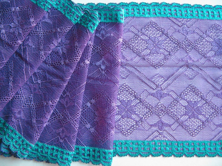 1m elastische Spitze "Violett Dreams" -  15,5cm