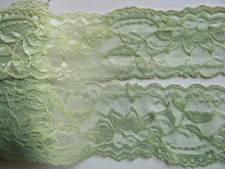 1m elastische Spitze in lindgrün Fb1095 - 5,5cm