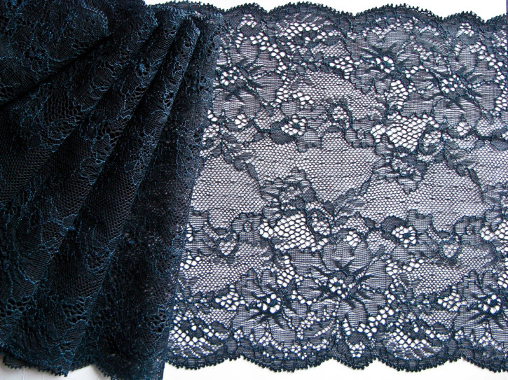 1m elastische XL-Spitze in abend-blau Fb0810 - 21cm