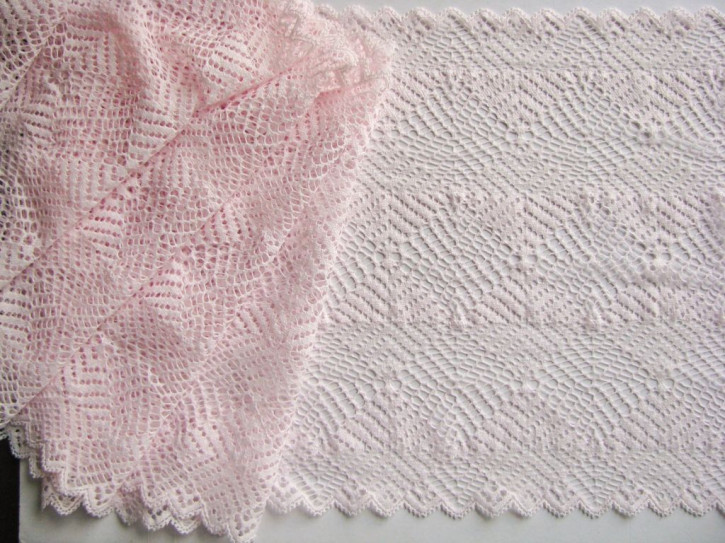 1m elastische XL-Spitze in hellem baby-rosa Fb0082 - 26,5cm