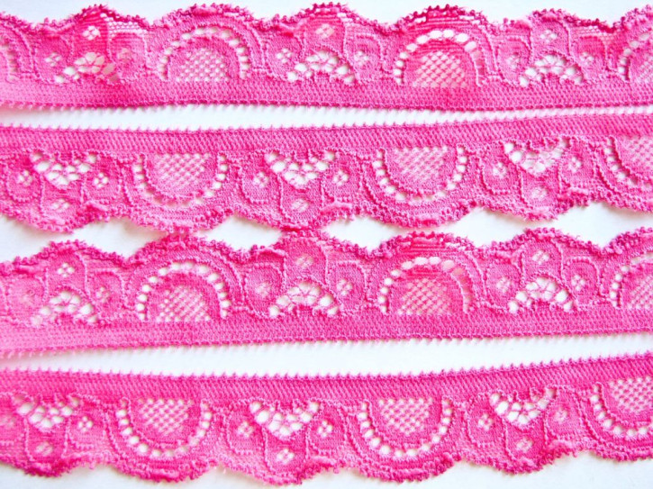 2m elastische Abschluss-Spitze in pink/lip-stick Fb1420 - 2,1cm