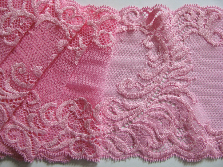 1m elastische Spitze in bonbon-rosa Fb0067 - 14,5cm