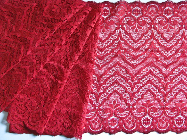1m elastische XL-Spitze in kirsch-rot Fb0504- 22,5cm