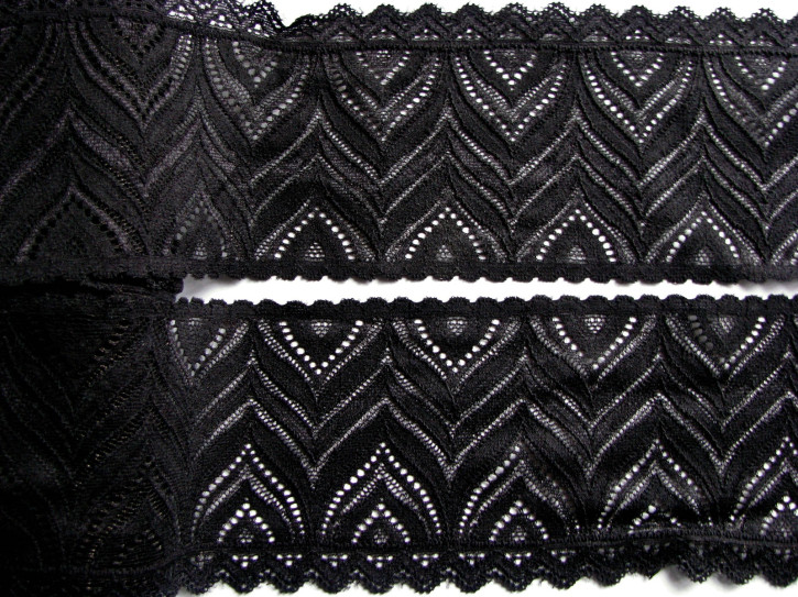 1m elastische Spitze in schwarz Fb4000 - 8,5cm