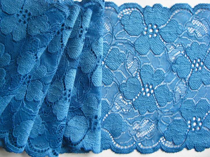 1m elastische Spitze in kräftigem gobelin-blau Fb1315 -16,5cm