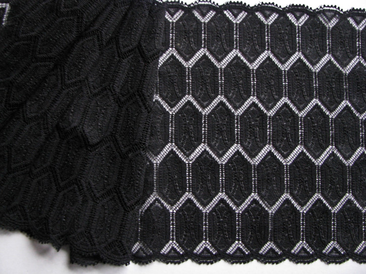 1m elastische Spitze in schwarz Fb4000 - 17cm