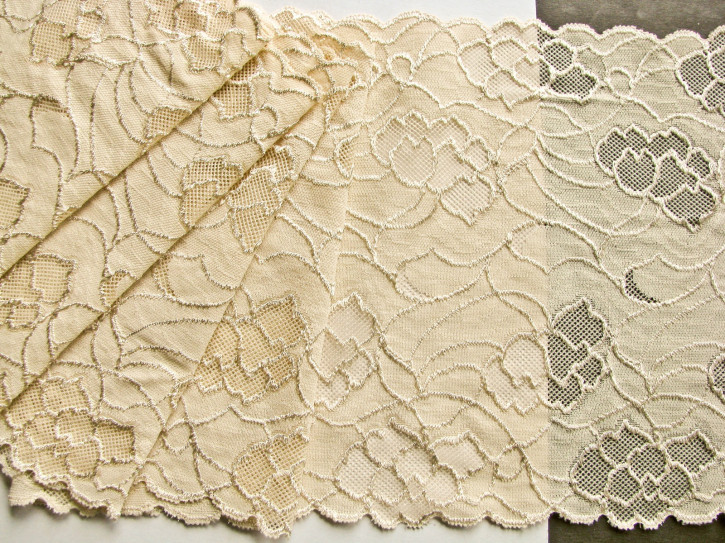 1m elastische XL-Spitze in goldigem wüstenbeige Fb0265- 20cm