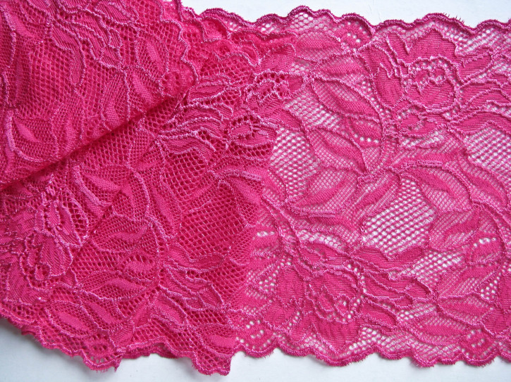 1m elastische Spitze in kräftigem flamingo Fb1421 -15cm