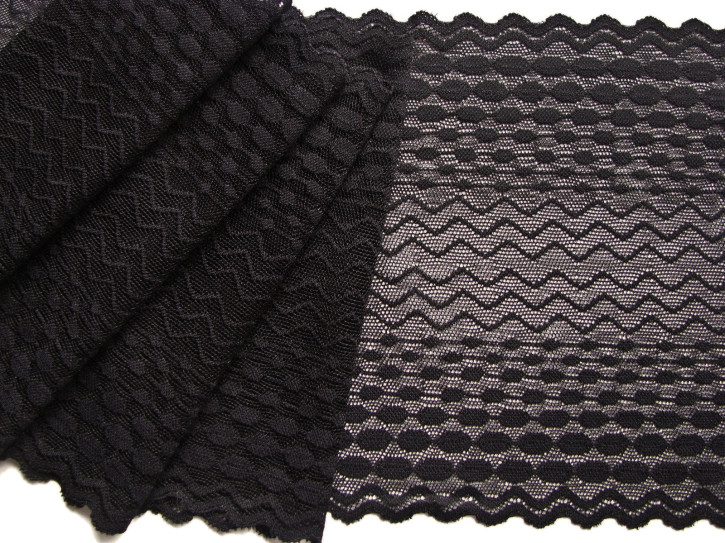 1m elastische Spitze in schwarz Fb4000 - 17,5cm