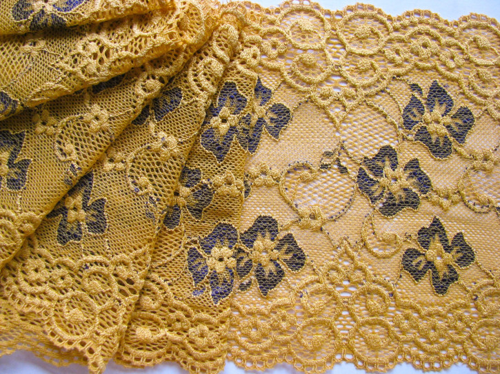 1m elastische Spitze "Gold-Fever" - 15cm