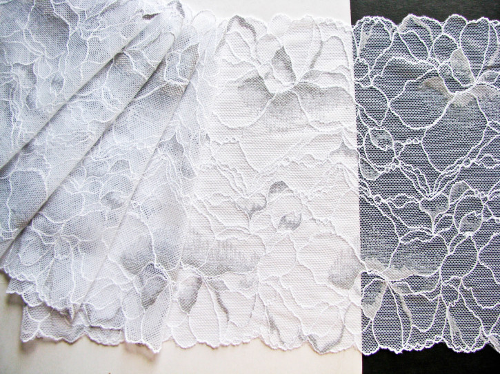 1m elastische Spitze "Silver-Dreams" -19,5cm