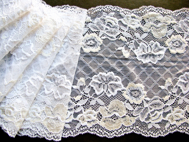 1m elastische Spitze "Wedding-Laces" -19,5cm