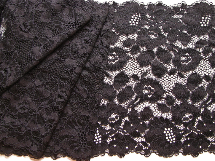 1m elastische XL-Spitze in schwarz Fb4000 - 23,5cm