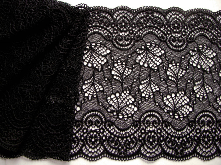 1m elastische Spitze in schwarz Fb4000 - 18cm