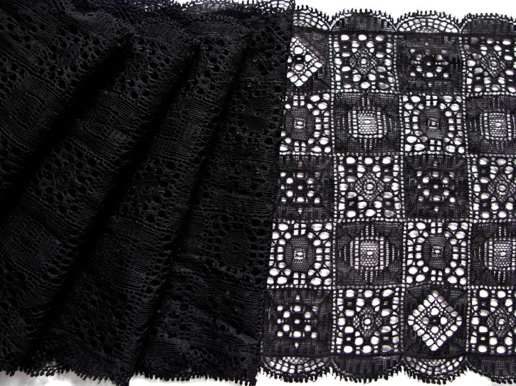 1m elastische Spitze in schwarz Fb4000 - 18cm