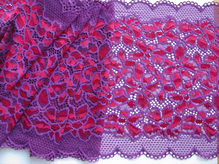 1m elastische XL-Spitze in "Wild-Flowers" -  22cm