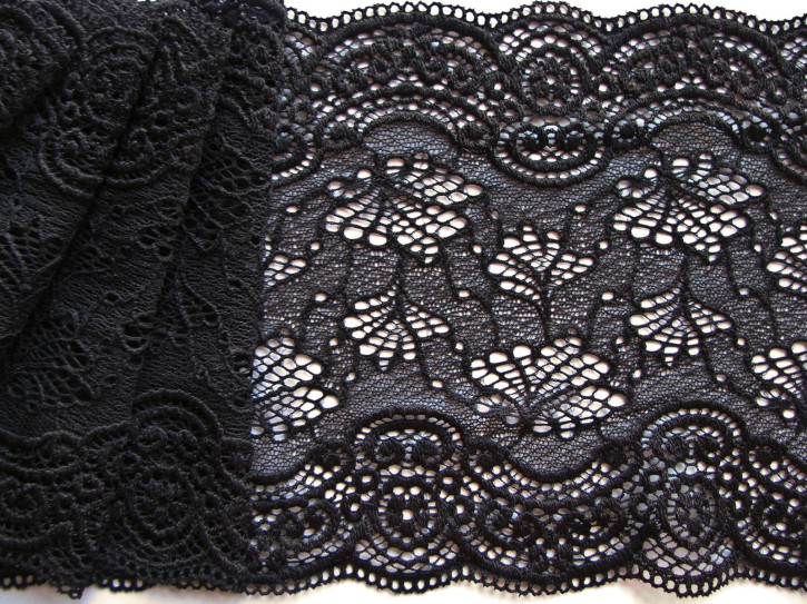 1m elastische Spitze in schwarz Fb4000 - 15,5cm
