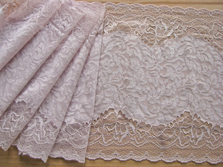 1m elastische XL-Spitze in zartem iris Fb0035 -23cm