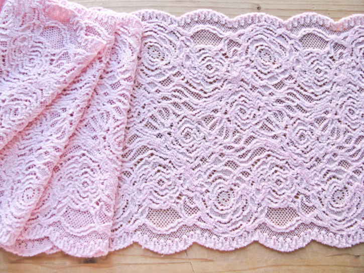 1m elastische XL-Spitze in baby-rosa Fb0082 - 23cm