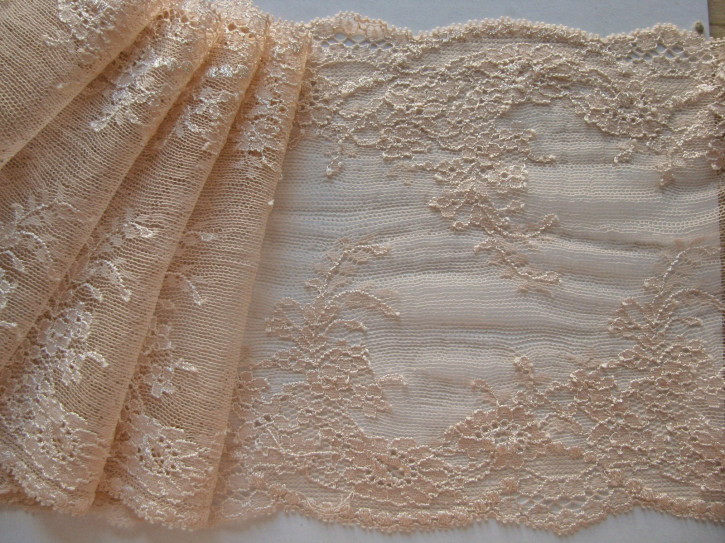 1m elastische Spitze in nude Fb0097 - 16,5cm