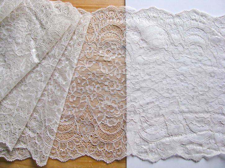 1m elastische XL-Spitze in perlen-beige Fb0327 - 22,5cm