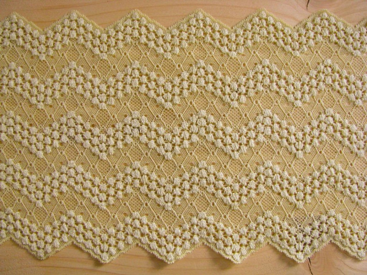 1m elastische Spitze in hellem gold-grün Fb1148 -15,5cm