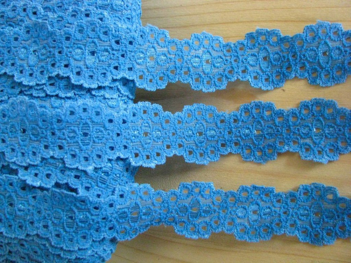 2m elastische Spitze in gobelin-blau Fb1315 - 2,8cm