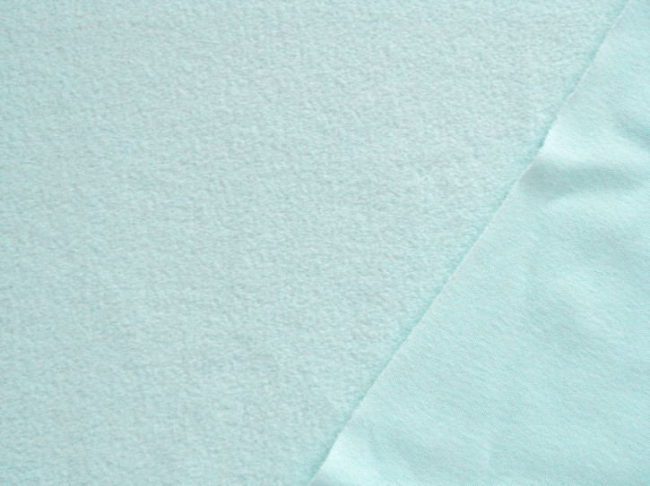 1m Flausch-Wirkfutter-Stoff in mint/eisblau Fb0407 - 1,30m