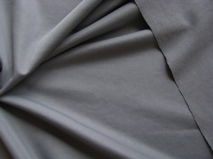 1m quer-elast. Cotton-PES-Wirkware in d.silber-grau Fb0343 - 1,40m