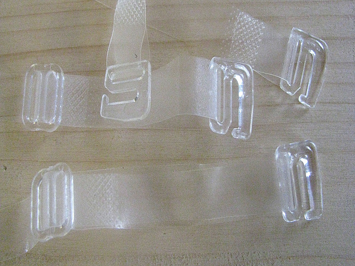 1 Paar fertige Silikon-Träger in transparent -10mm