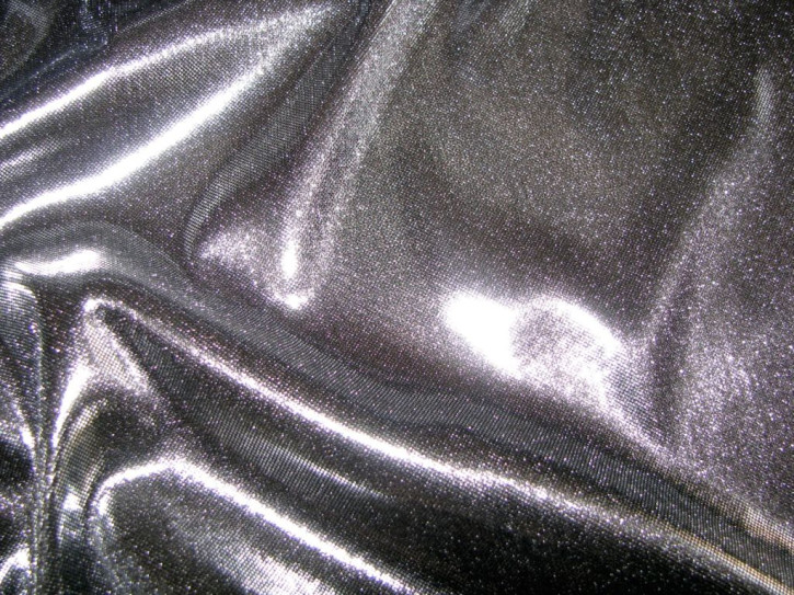 1m Folien-Jersey in glänzendem silber
