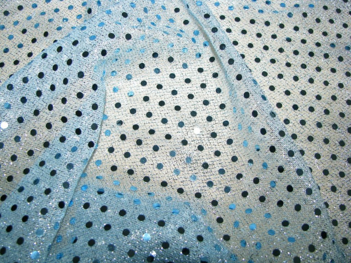 1m Pailletten-Stoff in pastell-blau