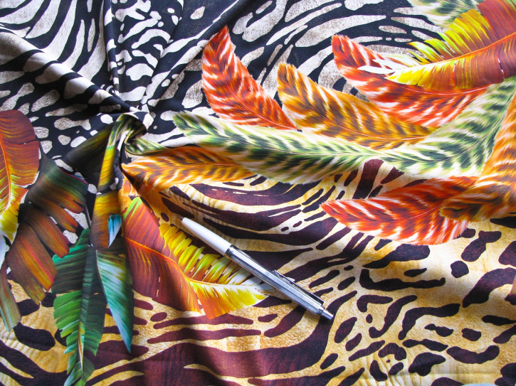 1m bi-elastische Microfaser/Lycra "Bird of paradise feather" - 1,40m