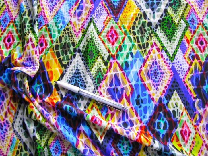 1m bi-elastische Microfaser/Lycra "Colorful & crazy" - 1,40m