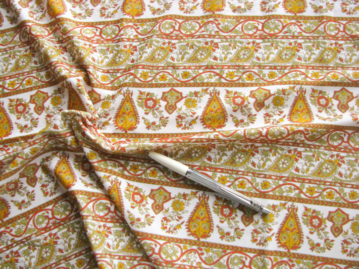 1m bi-elastische Microfaser/Lycra "Oriental tulips" - 1,40m