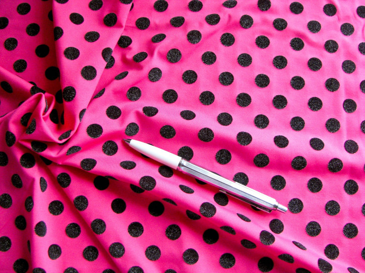 1m bi-elastische Microfaser/Lycra "Velvety polka dots" - 1,40m
