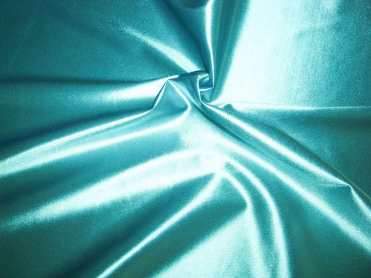 1m längs-elastische Glanz-Microfaser in kräftigem opal-türkis Fb0232 - 1,35m