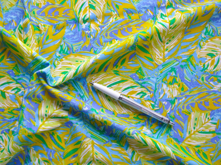 1m bi-elastische Microfaser/Lycra "Sea of ​​leaves" - 1,40m