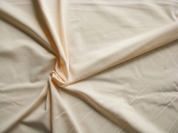 1m bi-elastischer Sensitiv-Lycra in hell-beige mit einem Stich mandarin Fb0067 - 1,60m