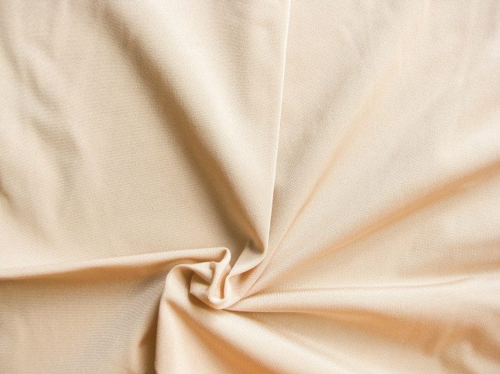 1m bi-elastische Microfaser "Eurojersey" aus Italien in glänzend, in hell-beige Fb0538 - 1,60m