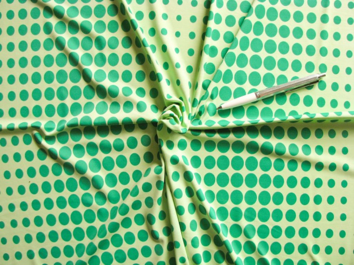 1m bi-elastische Microfaser/Lycra "Green Dots"