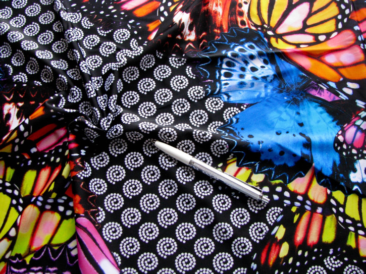 1Cupon/1,45m x 55cm bi-elastische Microfaser/Lycra "Butterfly"