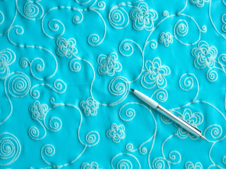 1m bi-elastische Microfaser "Glittering Flowers of Ornament" - 1,50m