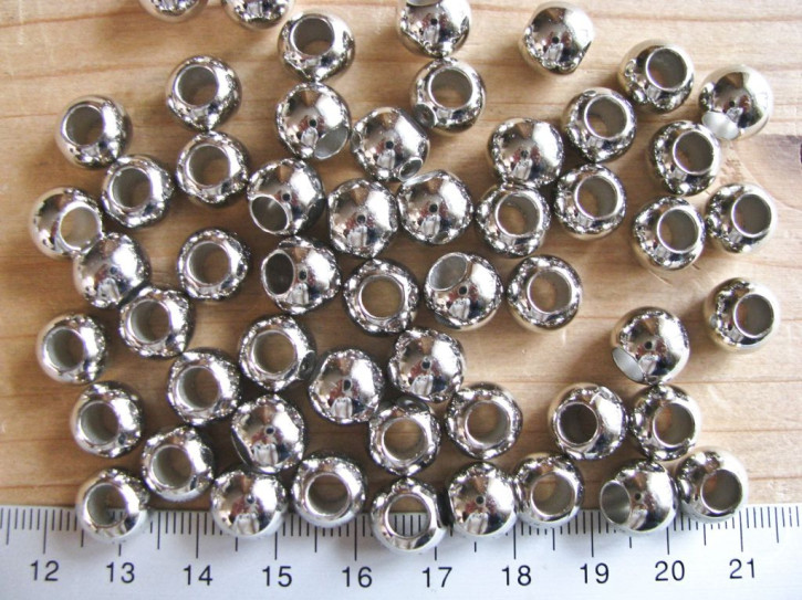 4 Stk. Großloch-Perlen in silber