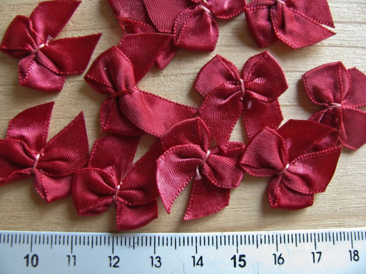 4 Satin-Schleifchen in dunklem kirsch-rot Fb0105