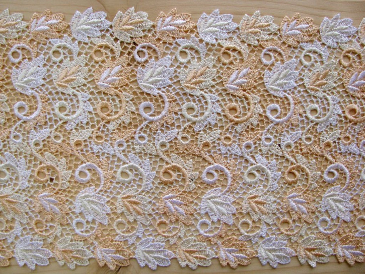 1m Makramee-Spitzen in mandarin Fb0134, creme Fb1451 und rein-weiß Fb2000  - 18cm