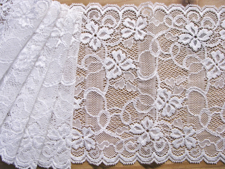 1m elastische Spitze in rein-weiß Fb2000 - 17cm