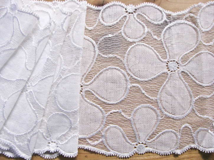1m elastische Spitze in rein-weiß Fb2000 - 17cm
